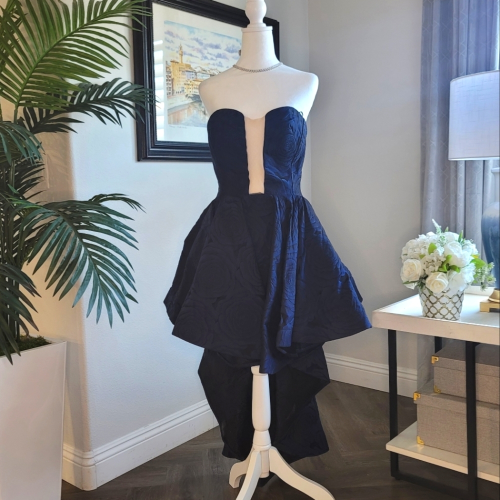 Illusion High-Low Dress